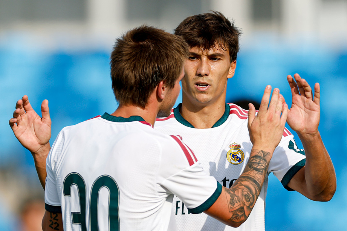 Gonzalo y Mastantuono, en la rampa de salida. Foto: @realmadrid.