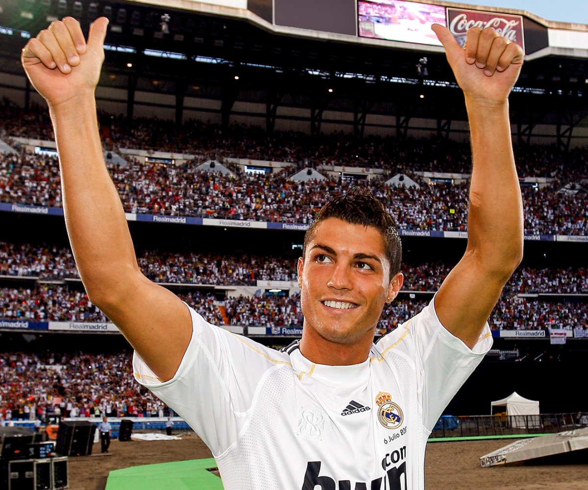 Cristiano Ronaldo marcó su primer gol con el Real Madrid hoy hace 17 años. Foto: @realmadrid.