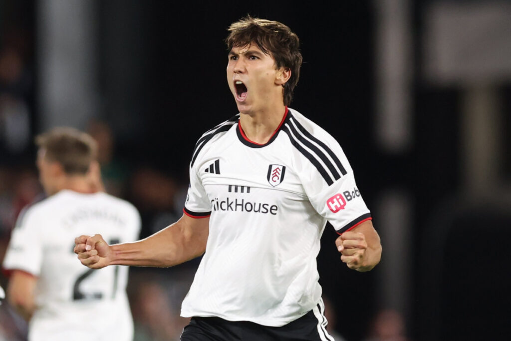 Gonzalo celebra el tanto frente al Chelsea. Foto: @FulhamFC.