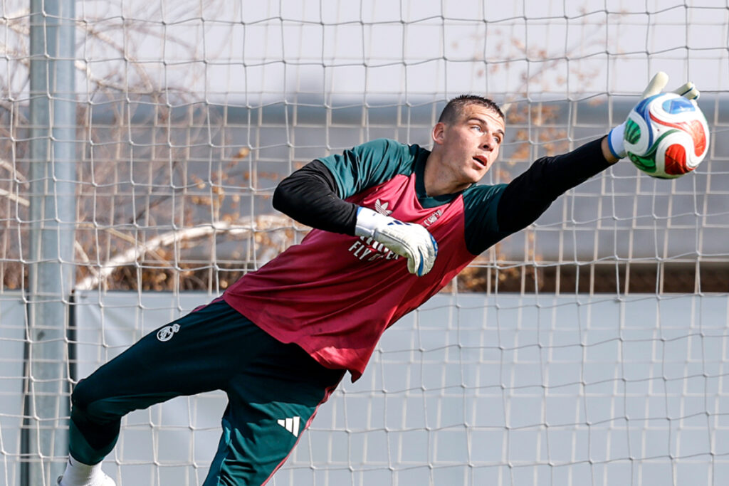 Andriy Lunin, jugador del Real Madrid. Foto: @realmadrid.