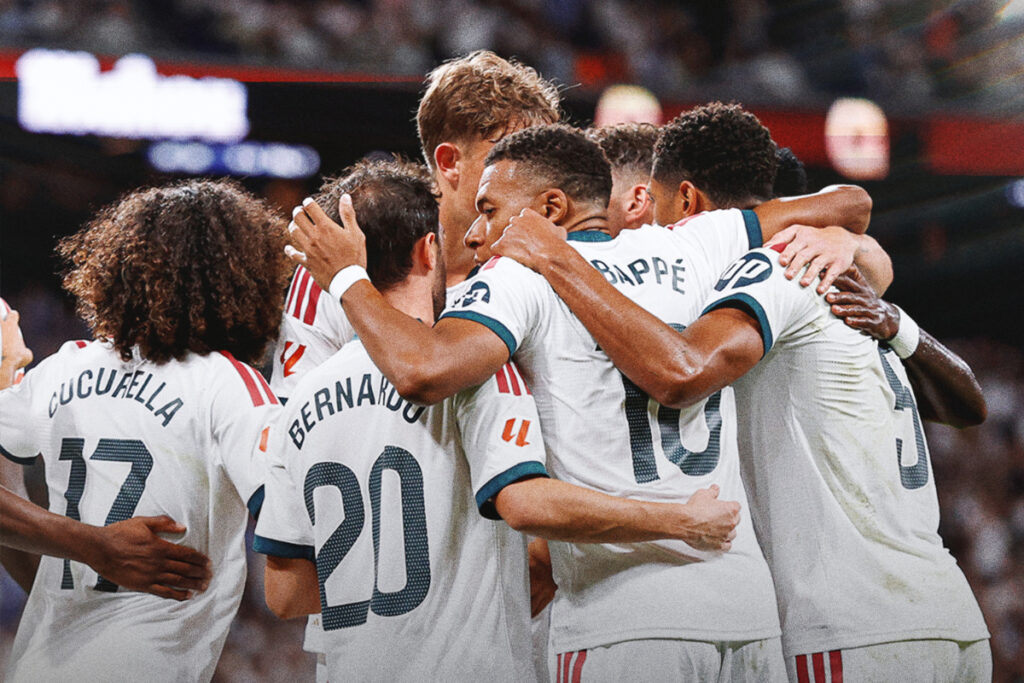 Los jugadores celebran un gol frente a la Real Sociedad. Foto: @realmadrid.