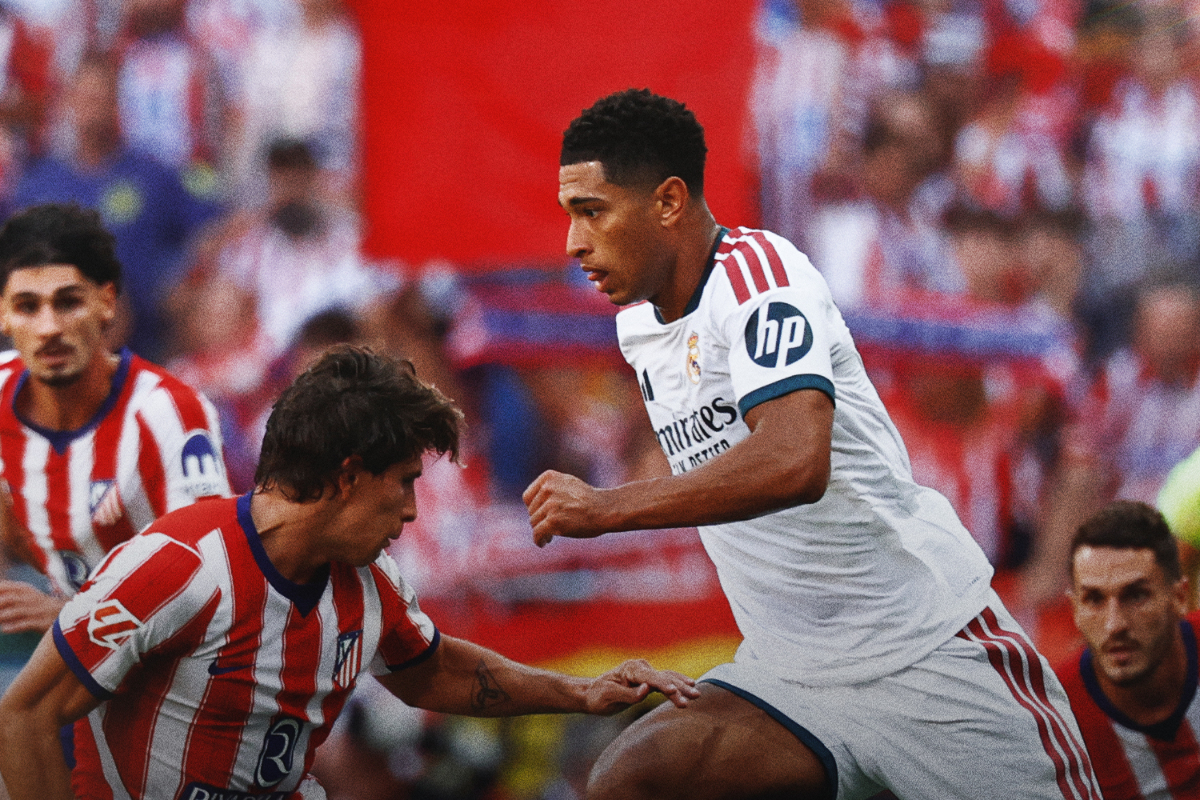 Jude encara a Giuliano en el Metropolitano. Foto: @realmadrid