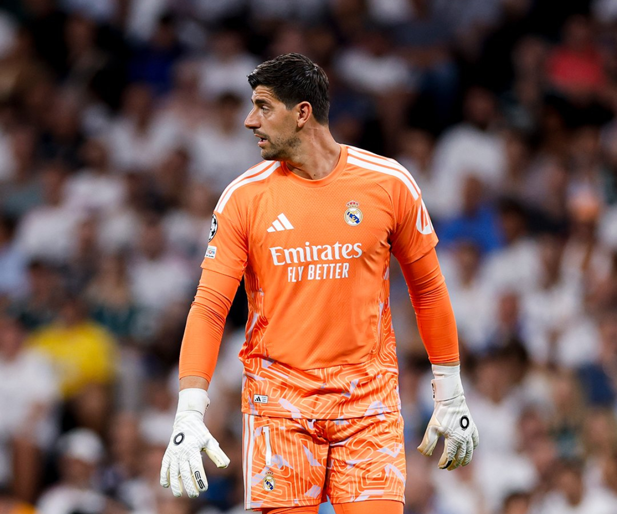 Courtois se quedó a dos paradas de igualar su récord en un encuentro de Champions League. Foto: @realmadrid