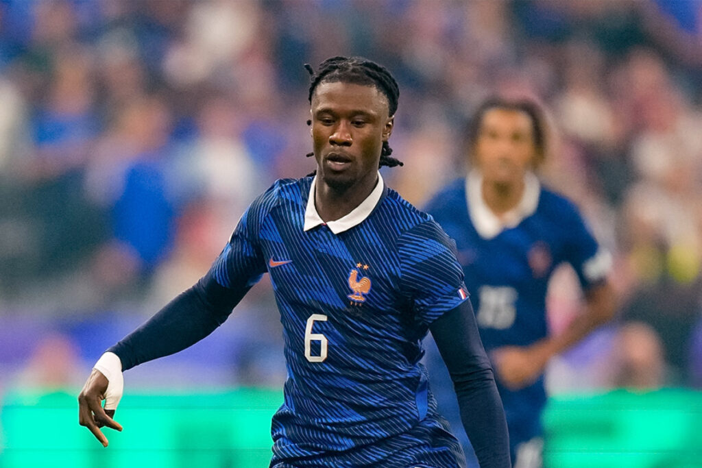Camavinga durante el último encuentro con la Selección Francesa. Foto: @realmadrid
